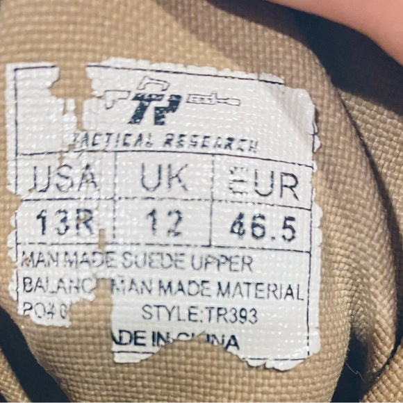 Tactical Research Military Boot Size 13 Tactical Boots Brown - Picture 6 of 9